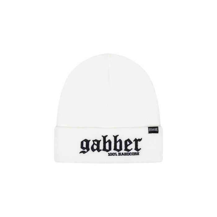 100% Hardcore Gabber beanie | white