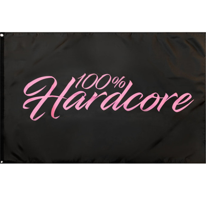 100% Hardcore Flag Pink Pride - Black