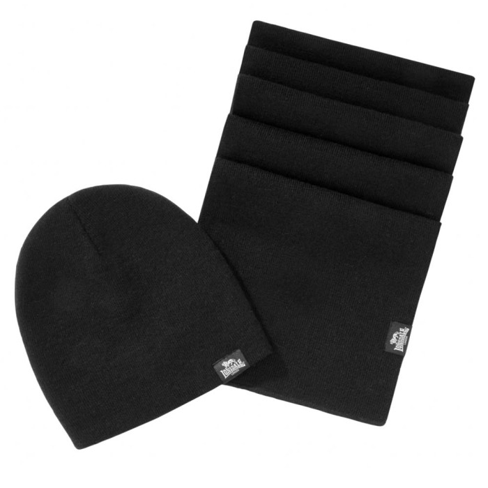 Lonsdale set scarf and beanie Leafield | black