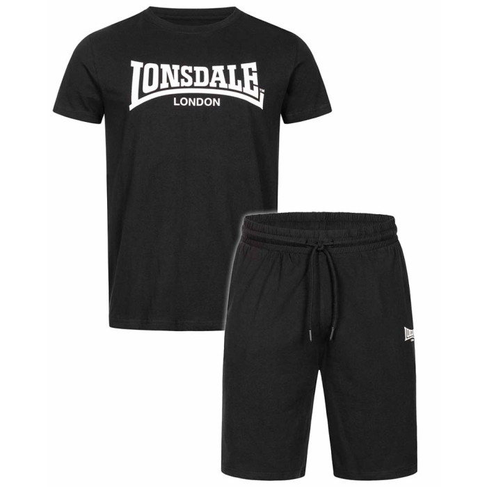 Lonsdale T-shirt en shorts set Moy | zwart