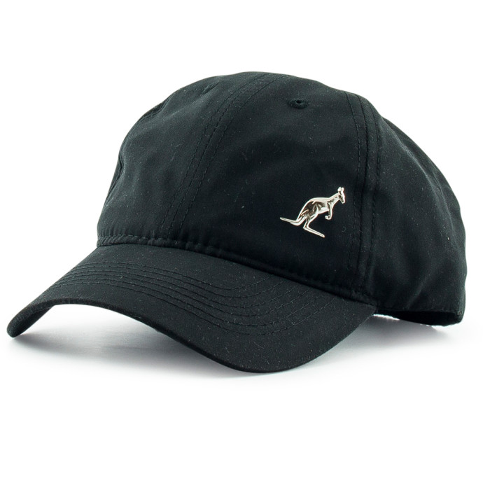 Australian cap with silver logo emblem black