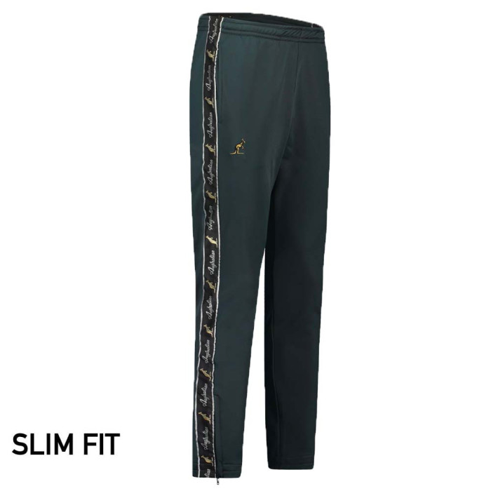 Australian pants slim fit with 2 zippers and black piping 3.0 | woods green