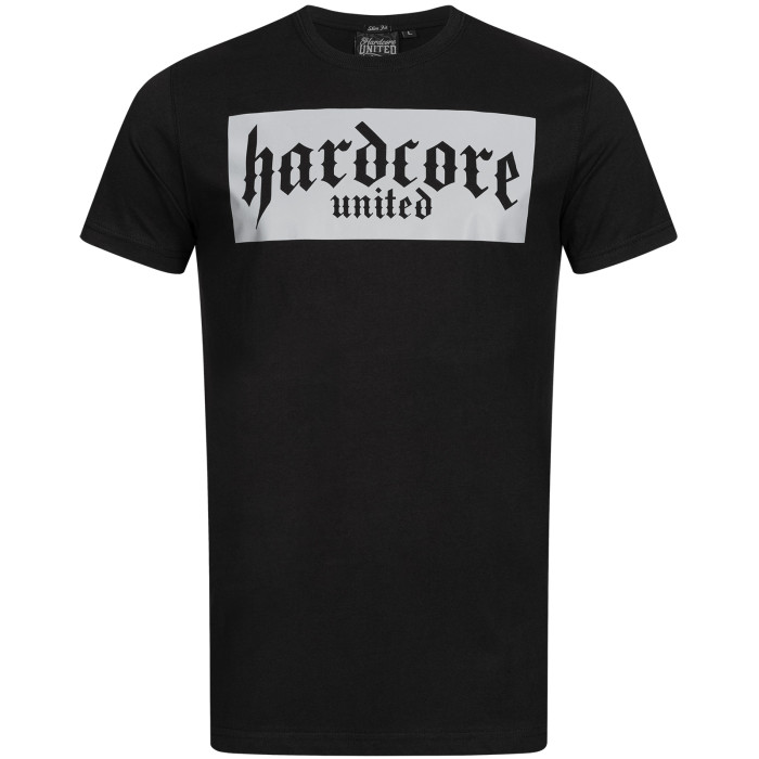 Hardcore United T-shirt reflective goth logo print bar | black