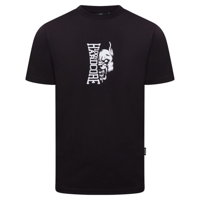 100% Hardcore T-Shirt with Vertical Logo | Black