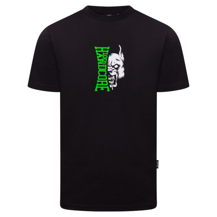 100% Hardcore T-Shirt with Green Logo | Black