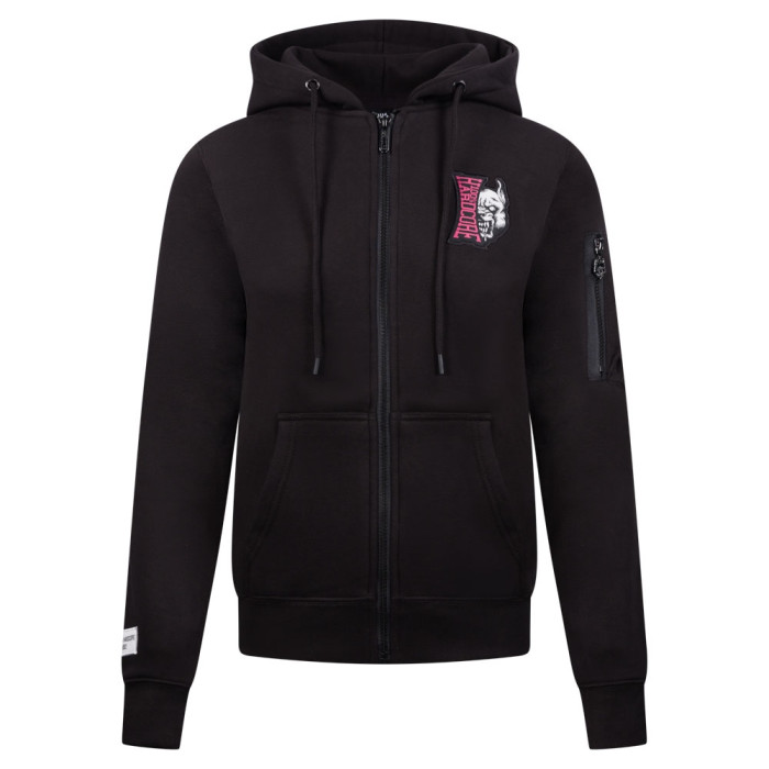100% Hardcore Hoodie with Pink Logo | Black