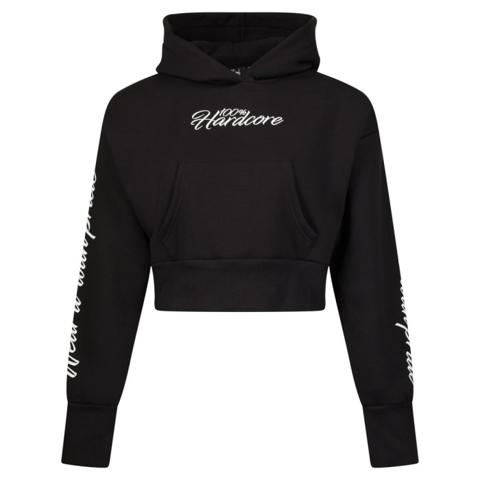 100% Hardcore Cropped Hoodie Pride | Black