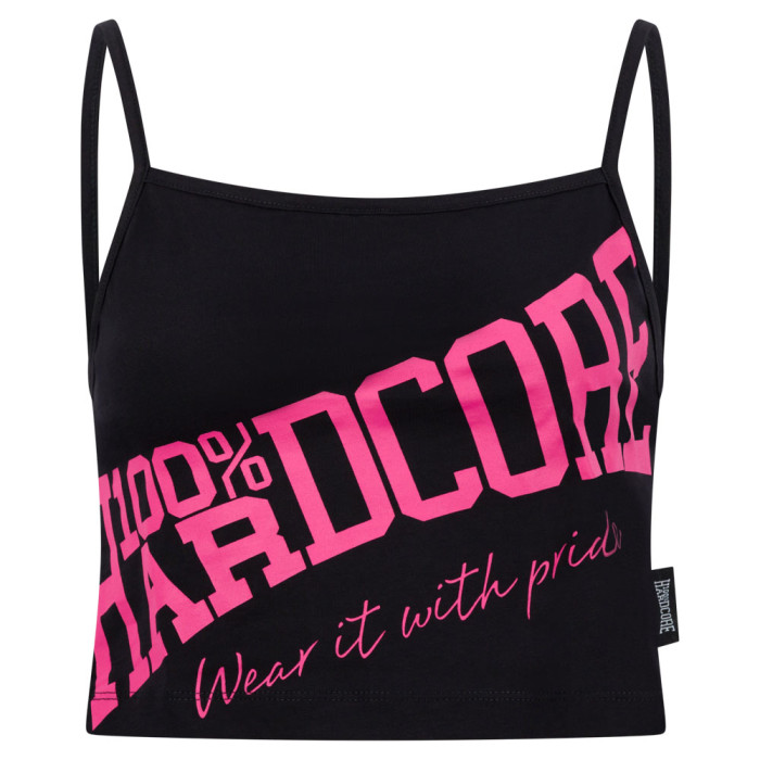 100% Hardcore laced croptop Essential | black - pink
