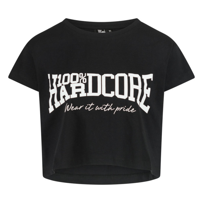100% Hardcore croptop Essential black and white