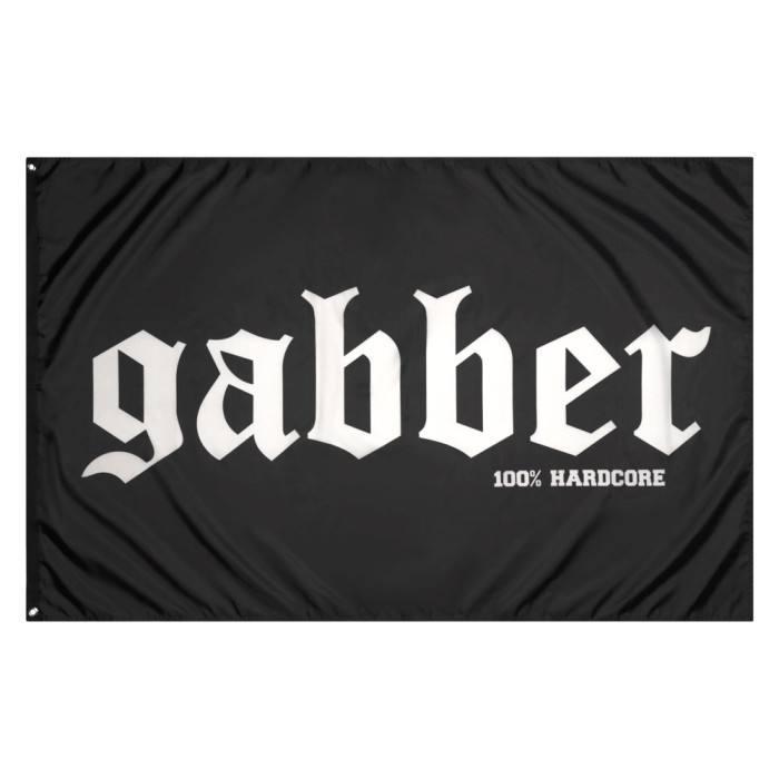 100% Hardcore flag GABBER | Black