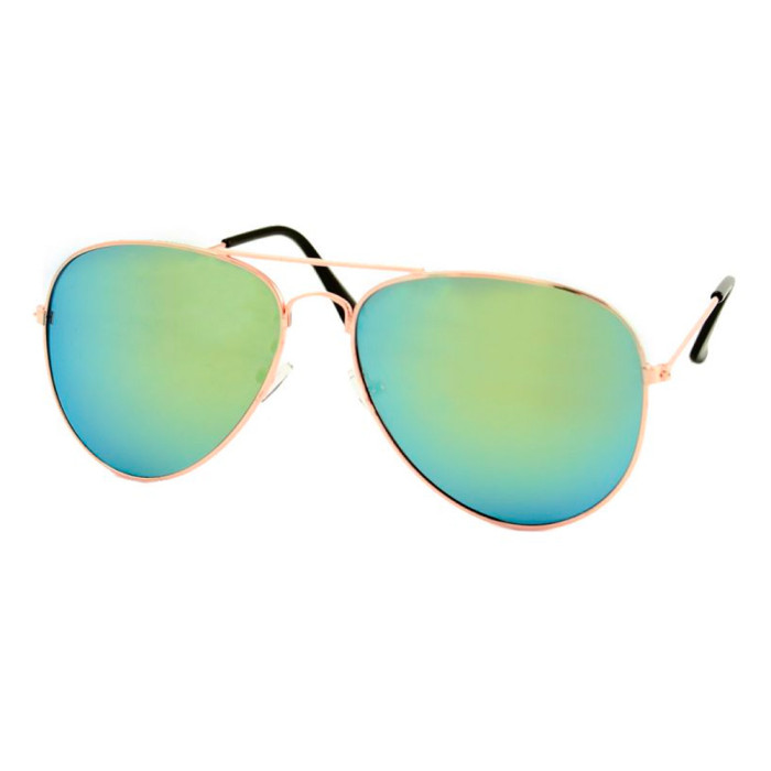 Loud and Clear pilot glasses metal gold | green blue mirror glasses