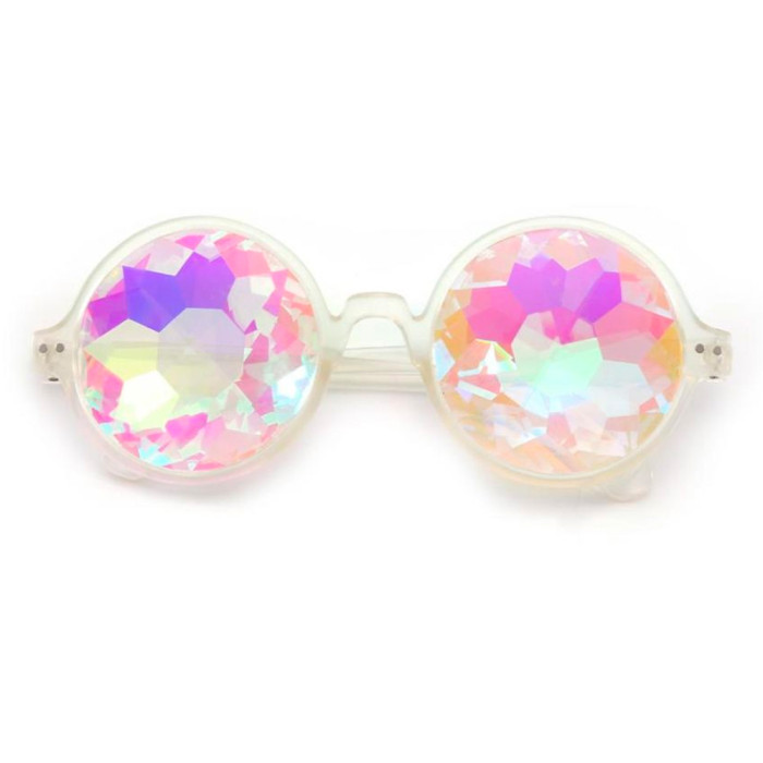 Loud and Clear transparent kaleidoscope glasses round flower