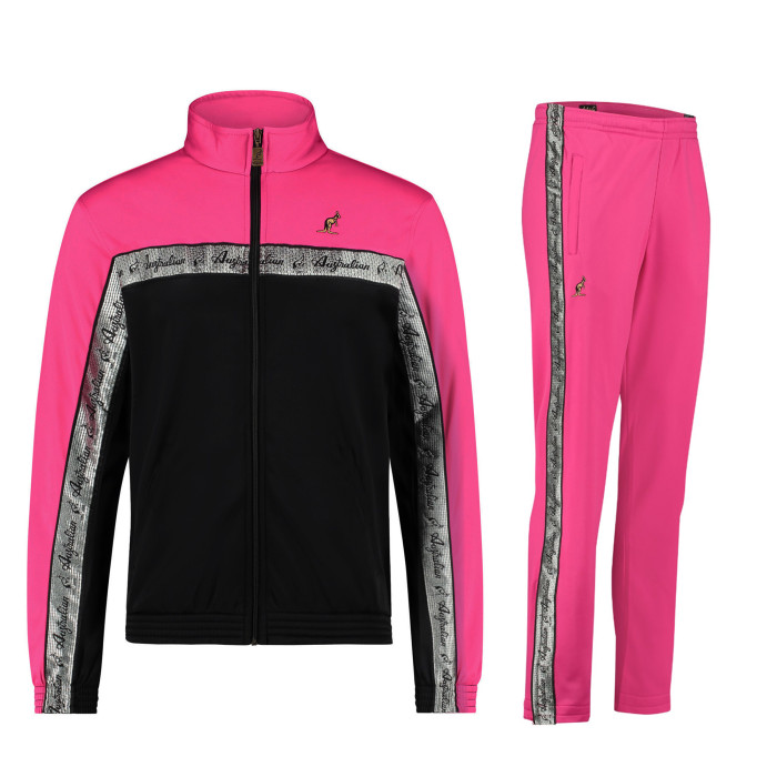 Australian Tracksuit with Silver Piping 3.0 | Black - Pink