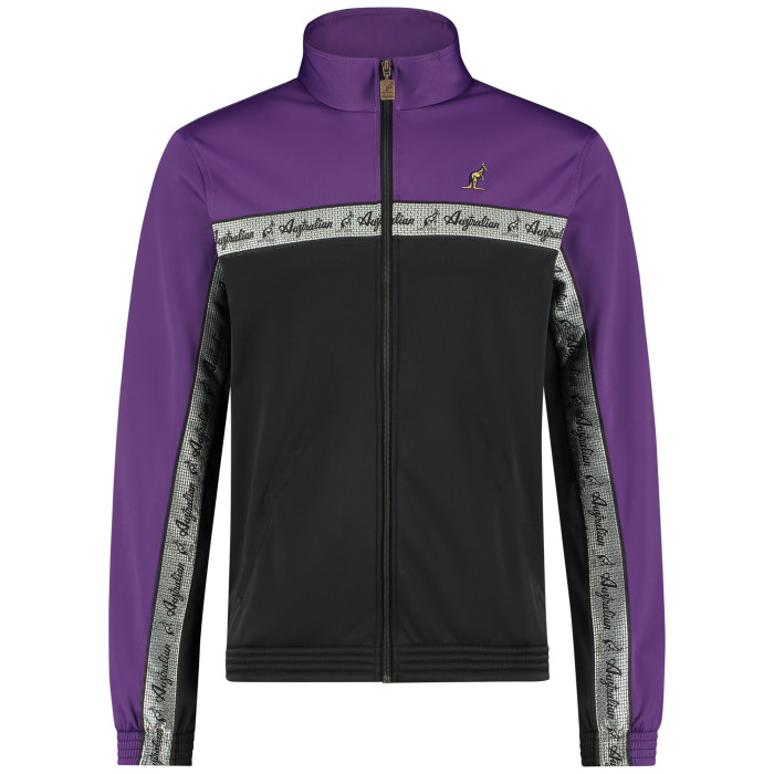 Australian Duo Jacket with Silver Chest Piping 3.0 | Black - Purple