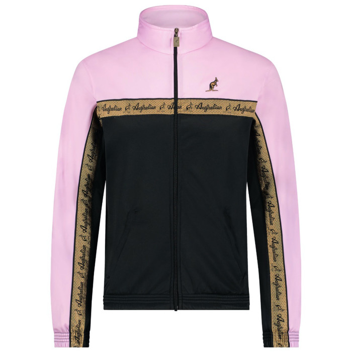 Australian Duo Jacket 3.0 with golden chest piping | black - pastel pink