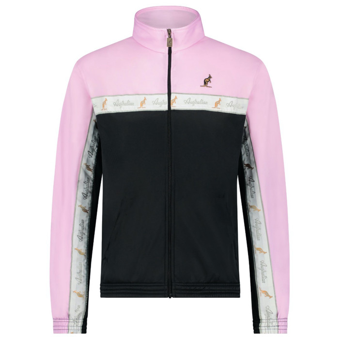 Australian Duo Jacket with white piping 3.0 | black - pastel pink