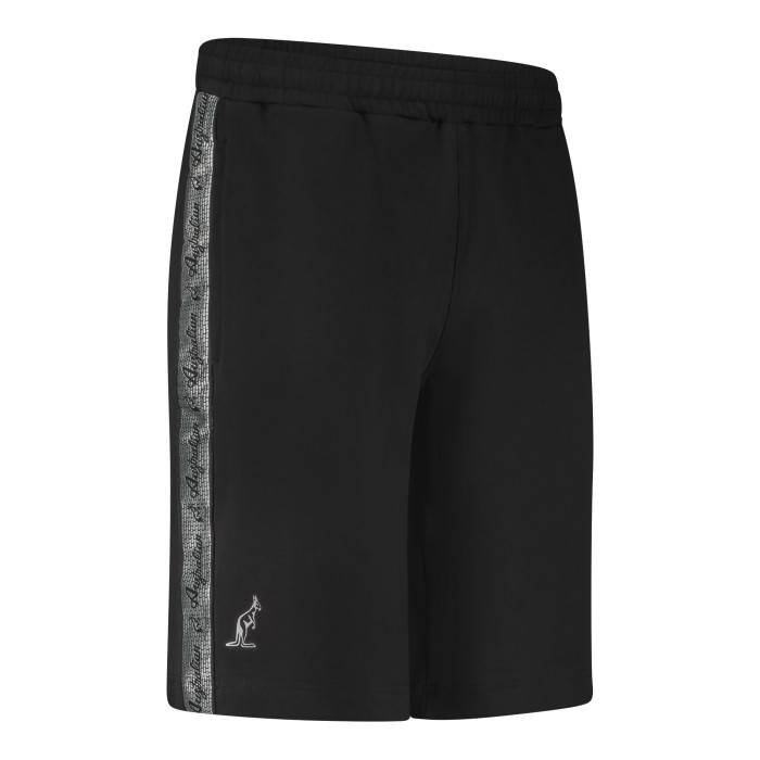 Australian bermuda katoen met zilveren bies | zwart