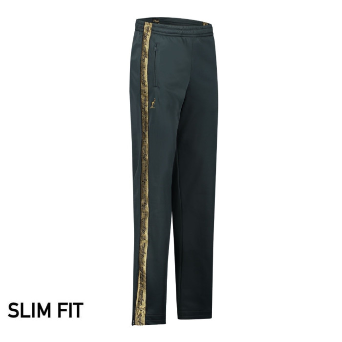 Australian pants slim fit with 2 zippers and gold piping 3.0 | woods green