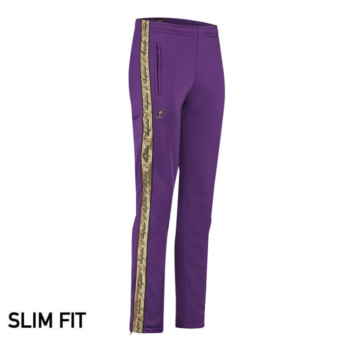 Australian pants slim fit with 2 zippers and gold piping 3.0 | Purple
