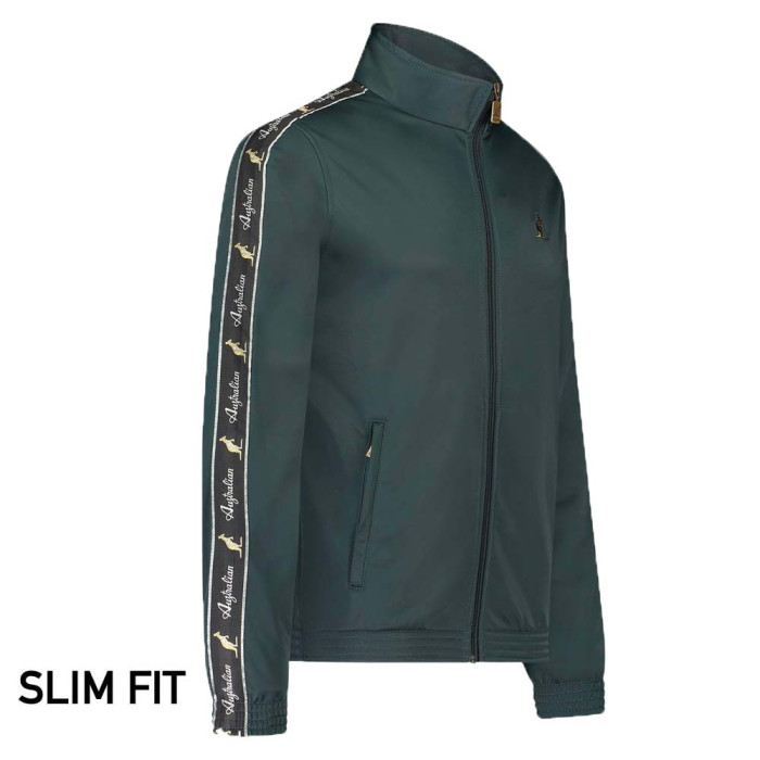 Australian slim fit jacket black piping 2.0 | woods green