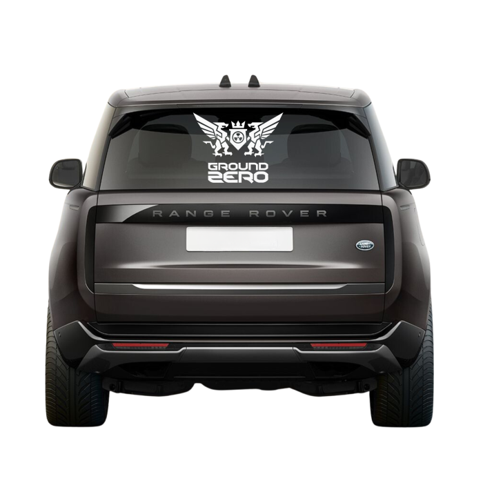 Ground zero car window sticker white 