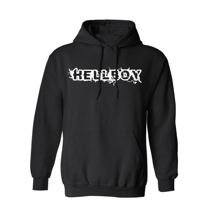 DJ Hellboy hooded sweater logo | black