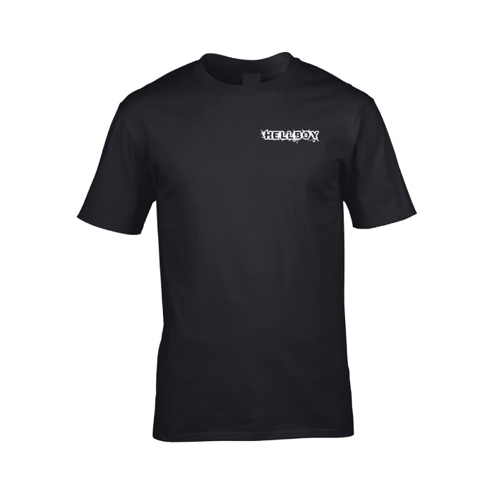 DJ Hellboy T-shirt logo front and back | black