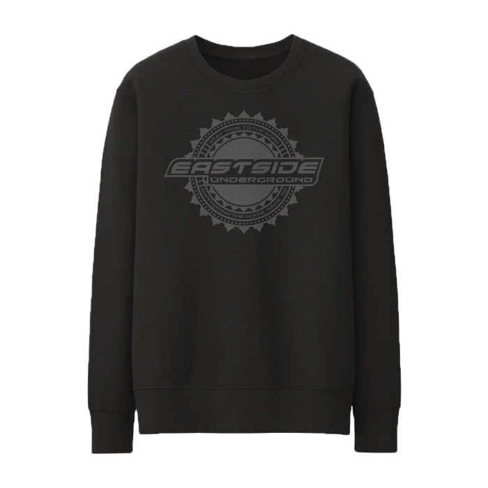 Eastside Underground crewneck Badge donker logo | zwart