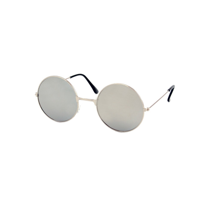 Festival/Gabber glasses mirror lenses round metal silver | gray
