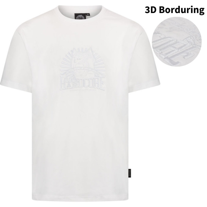 100% Hardcore t-shirt dog | white