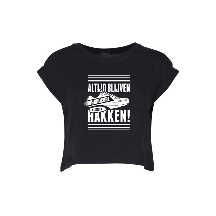 Hard-Wear Ladies Croptop ALTIJD BLIJVEN HAKKEN! | black
