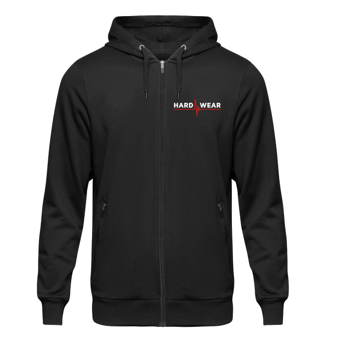 Hard-Wear hooded zip logo | black
