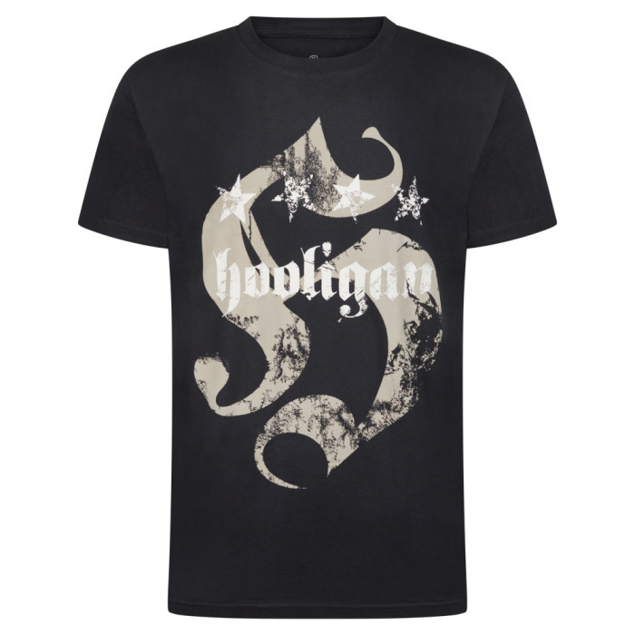 Hooligan Steetwear T-shirt Four stars zwart 