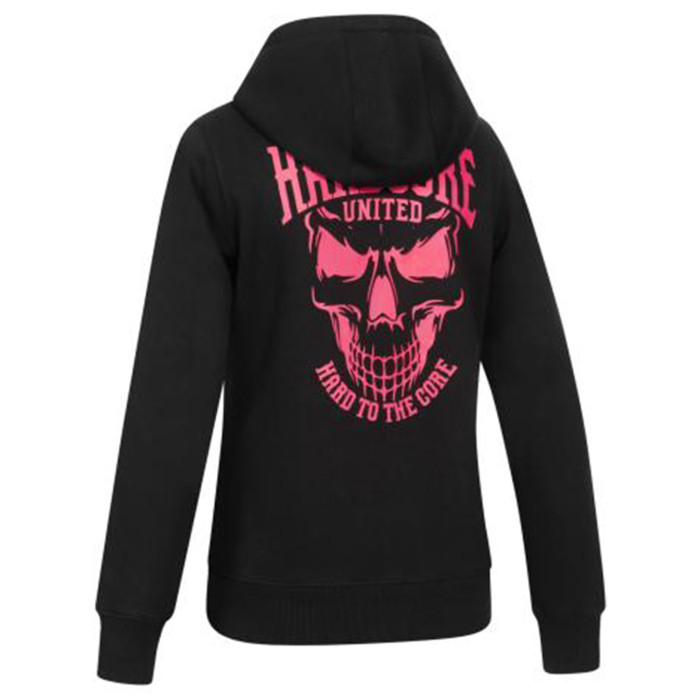 Hardcore United dames hoodie skully | zwart - roze