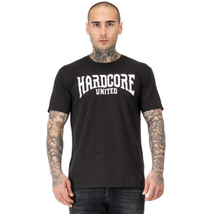 Hardcore United t-shirt met rugbedrukking | zwart