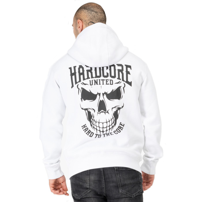 Hardcore United hoodie skully | wit - zwart