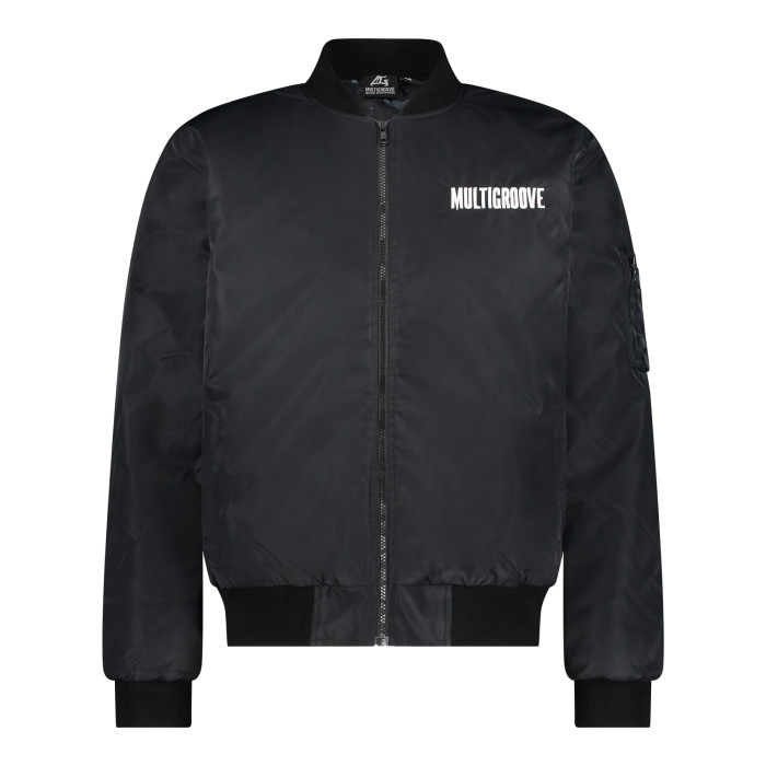 Multigroove bomber jacket embroidered logo | black