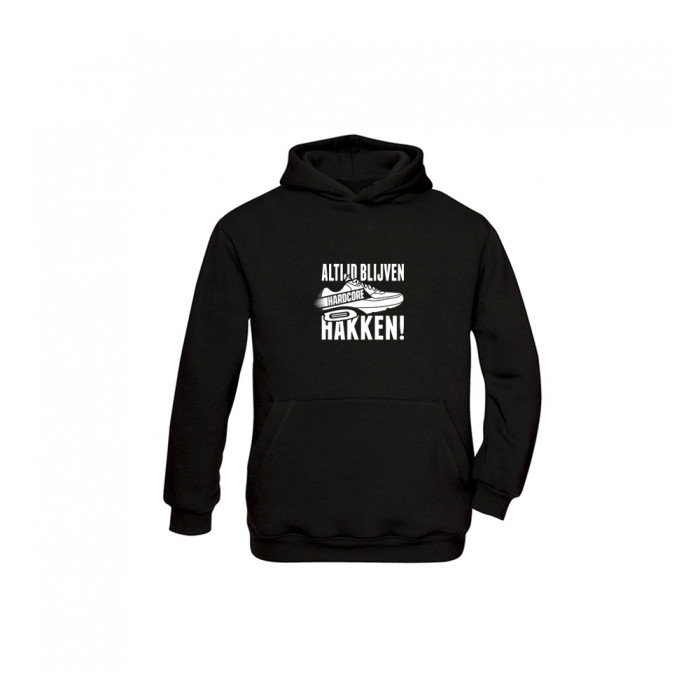 Hard-Wear kids hoodie Altijd blijven hakken! | zwart