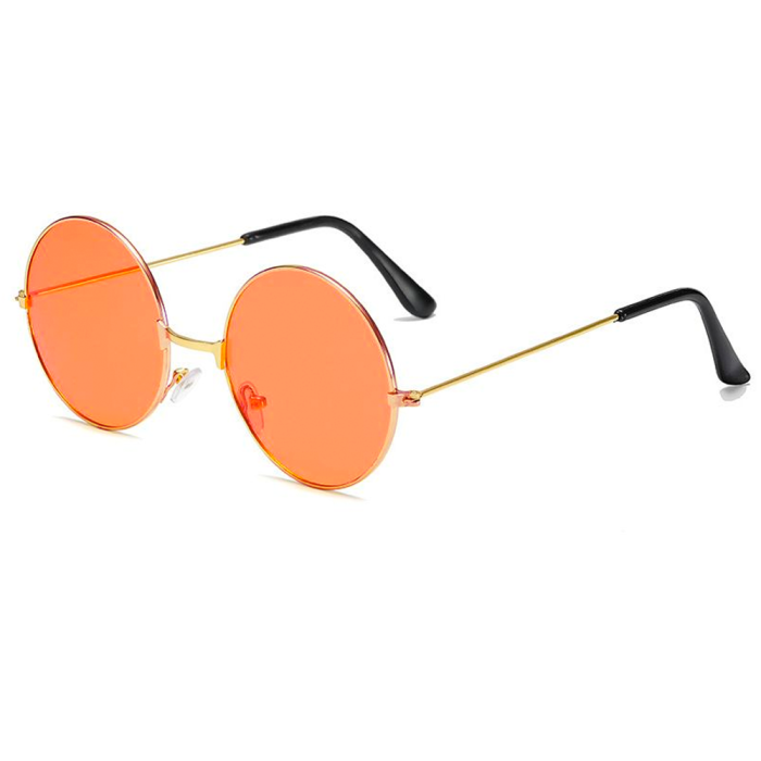 Loud and Clear round sunglasses metal gold | orange glasses