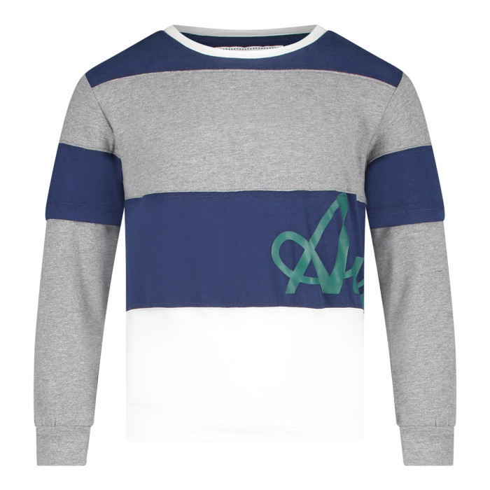 Australian kids longsleeve stripes | blue - gray - white
