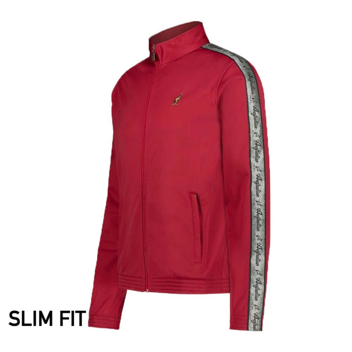 Australian slim fit jacket silver piping 2.0 | bordeaux red