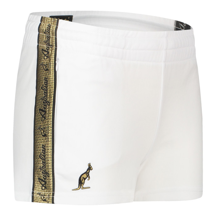 Australian women's hotpants with gold trim 2.0 | white