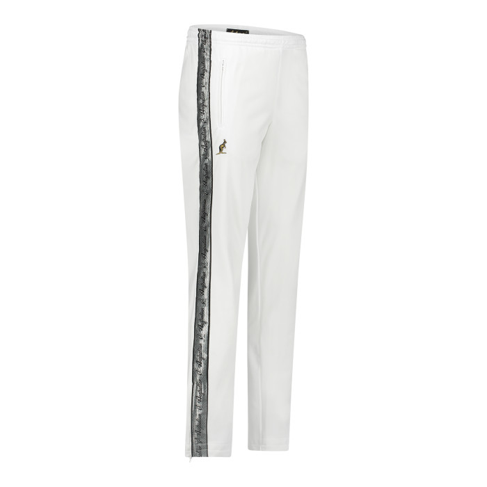 Australian pants with 2 zippers and silver piping 2.0 | white