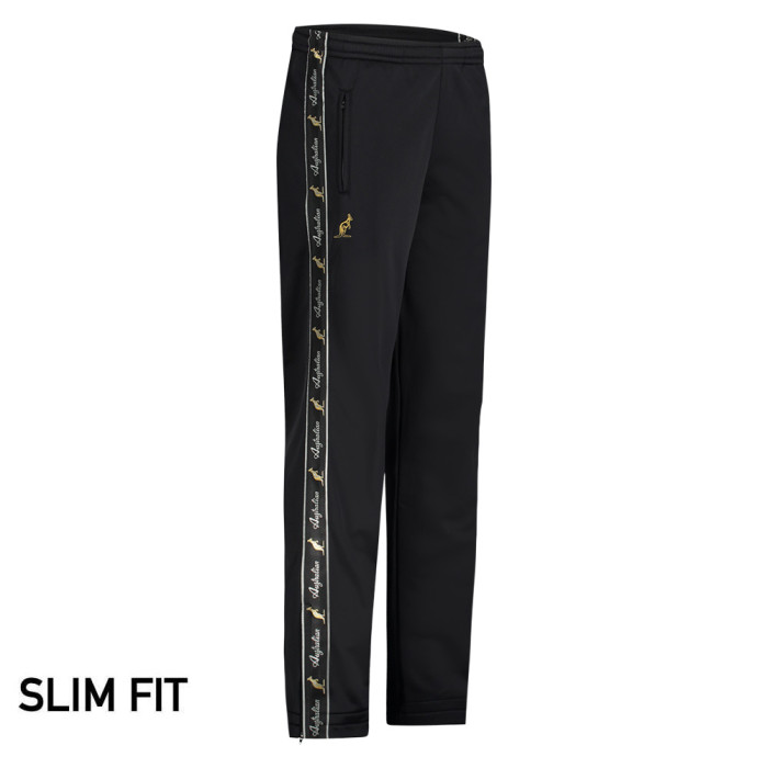 Australian pants slim fit with 2 zippers and black piping 3.0 | black