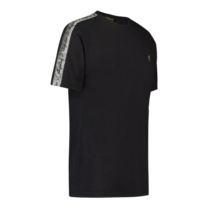 Australian T-shirt with silver shoulder trim | black
