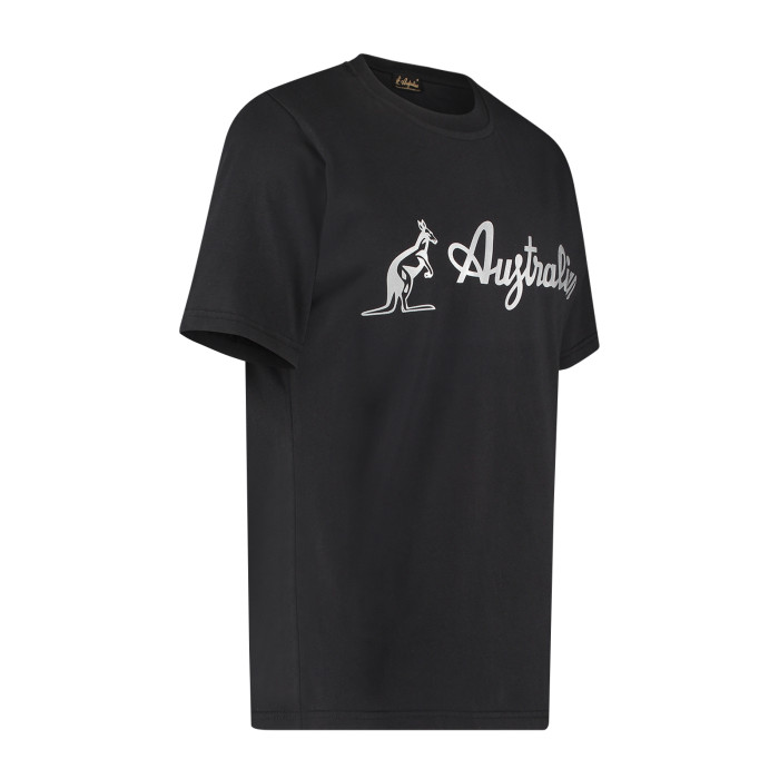 Australian T-shirt with silver logo | black