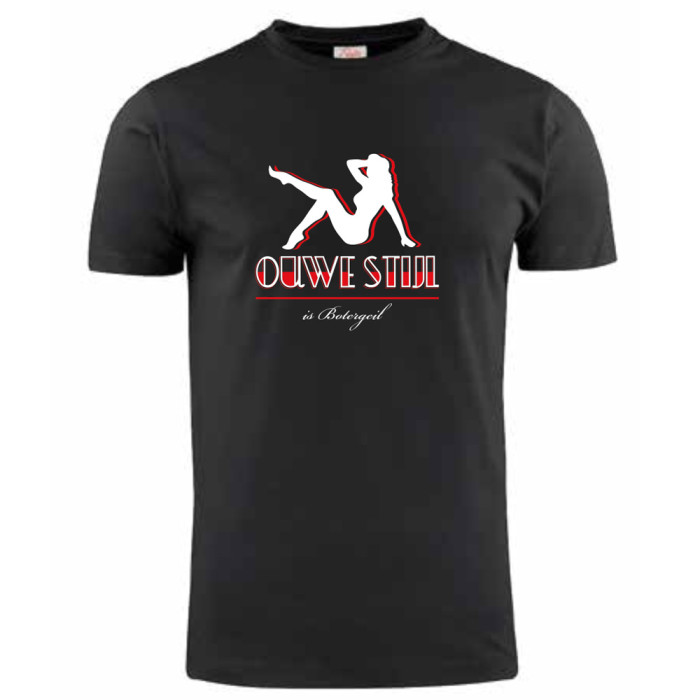Ouwe Stijl is Botergeil T-shirt Early Hardcore | black red