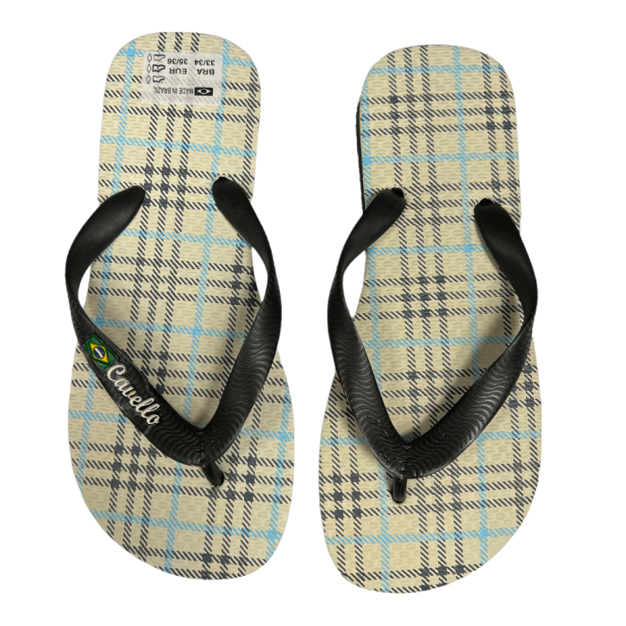 Cavello Slipper ruit wit blauw