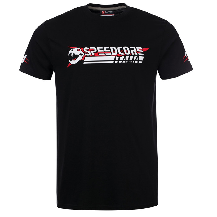 Speedcore Italia T-shirt two-tone logo [front and back printed] | black