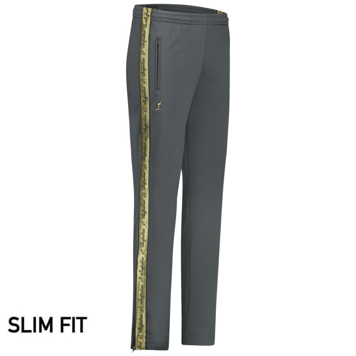 Australian pants slim fit with 2 zippers and gold piping 3.0 | Anthracite